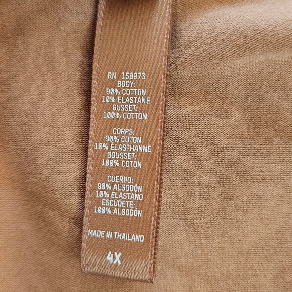 Skims Camel Cotton Jersey Dipped Thong Panty Plus 4x - Picture 5 of 9